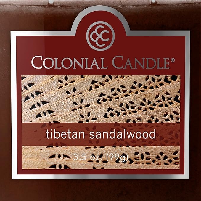 Colonial Candle Tibetan Sandalwood Scented Jar Candle, 2 Wick, 3.5 oz, Mottled - Image 5