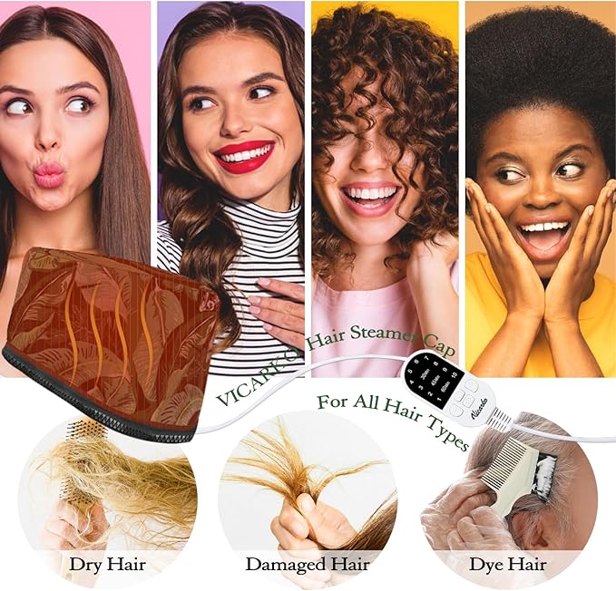 VICARKO Hair Steamer for Deep Conditioning, 10-Level Heats Up Quickly, 118” - Image 5