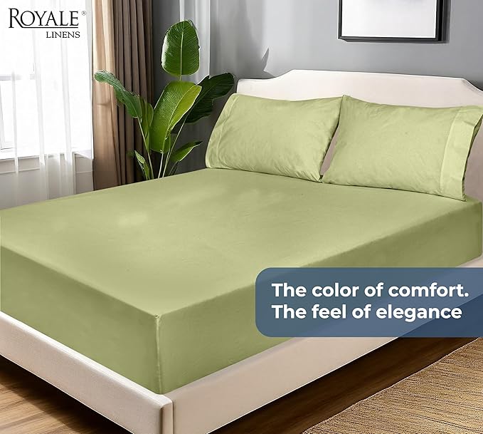 Royale Linen 100% Organic Cotton Fitted Sheet - Image 9