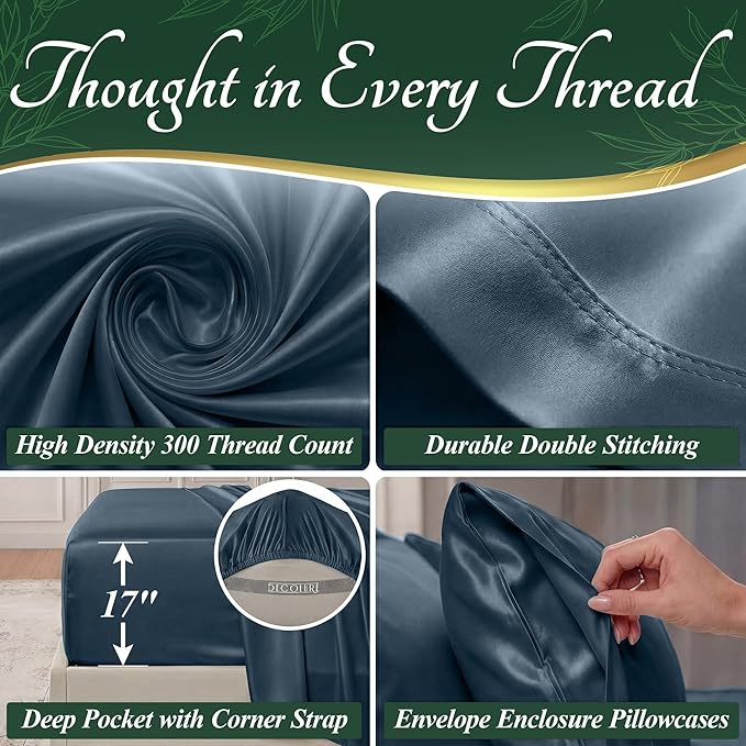 DECOLURE 100% Viscose Derived from Bamboo Sheets Queen Size - Image 4