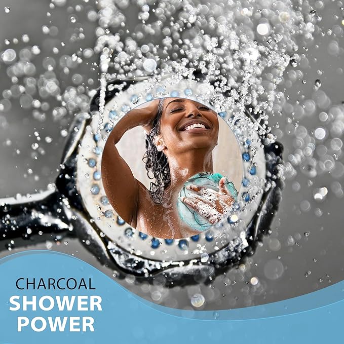SHOWER BOUQUET Loofah-Charcoal Bath-Sponge XL-4-Pack-Blue-Green // Extra Large - Image 8