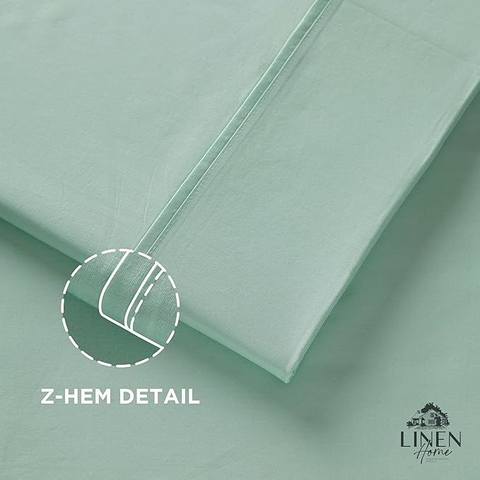 Linen Home 100% Cotton Percale 1 Flat Sheet, Twin Size - Image 3