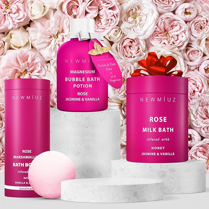 Magnesium Bubble Bath Rose Jasmine Vanilla Long Lasting Foam - Image 6