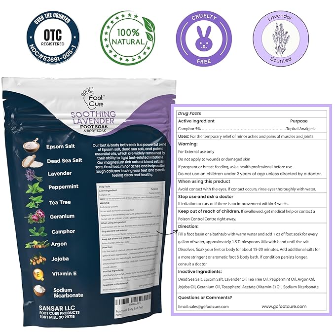 FOOT CURE Tea Tree Oil & Soothing Lavender Foot Soak - Image 2