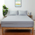 Queen Size Striped Fitted Sheet Only Gray Color, 100% Egyptian Cotton 600 by ShunjieHome