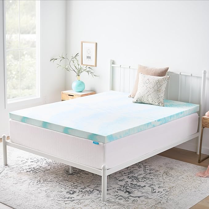 Linenspa 3 Inch Swirl Gel Memory Foam Mattress Topper, King Size – Cooling Gel - Image 8