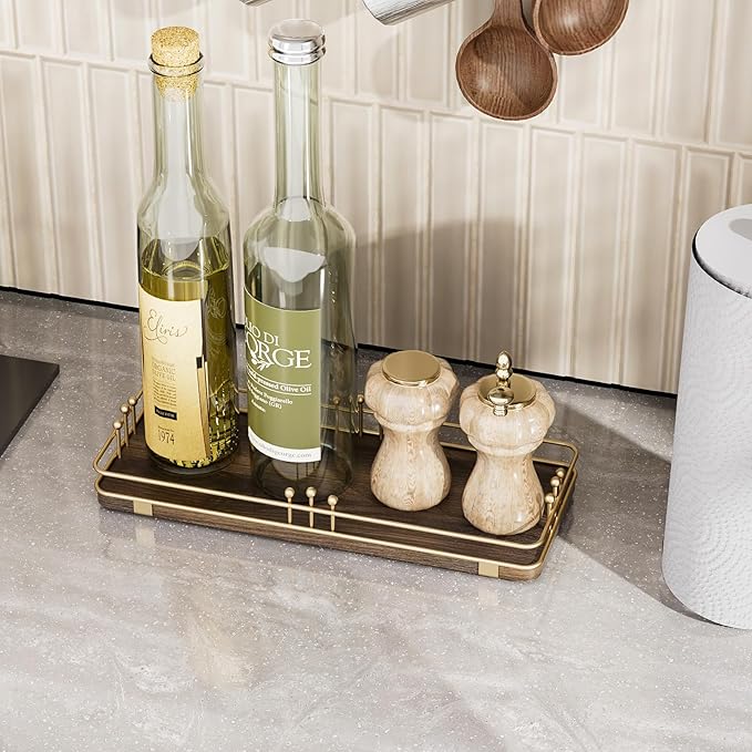 Bathroom Vanity Tray for Countertop Toiletries Perfume Makeup Soap Dispenser - Image 6
