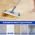 Microfiber Flat Mop for Floor Cleaning - Wet & Dry Mop for Hardwood, Vinyl, Tile Floors with 4 Reusable Washable Pads, Stainless Steel Adjustable Handle, 360° Rotatable Head
