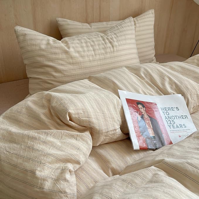 mixinni Retro Striped Duvet Cover Set Twin XL Size - Image 5