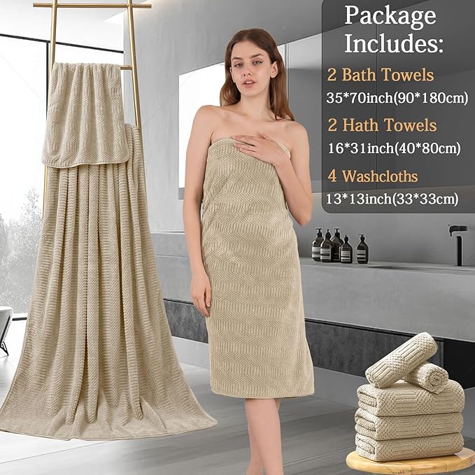 8 Piece Bath Towel Set-2 Oversized Bath Sheets, 2 Hand Towels, 4 - Image 7