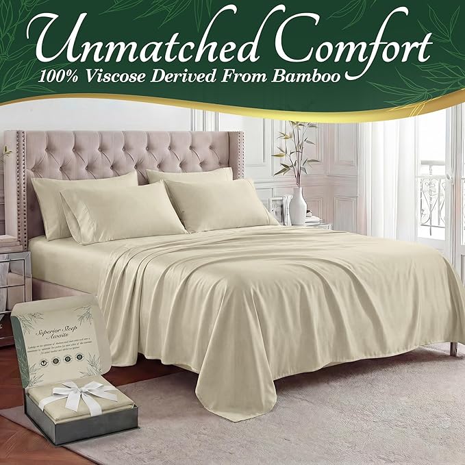 DECOLURE 100% Viscose Derived from Bamboo Sheets King Size - Image 2