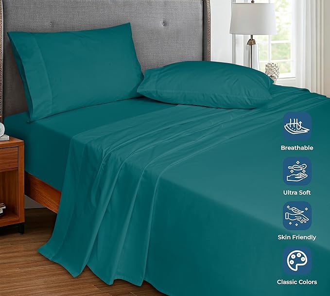 Royale Linens 100% Organic Cotton King Flat Sheet Only - Image 4