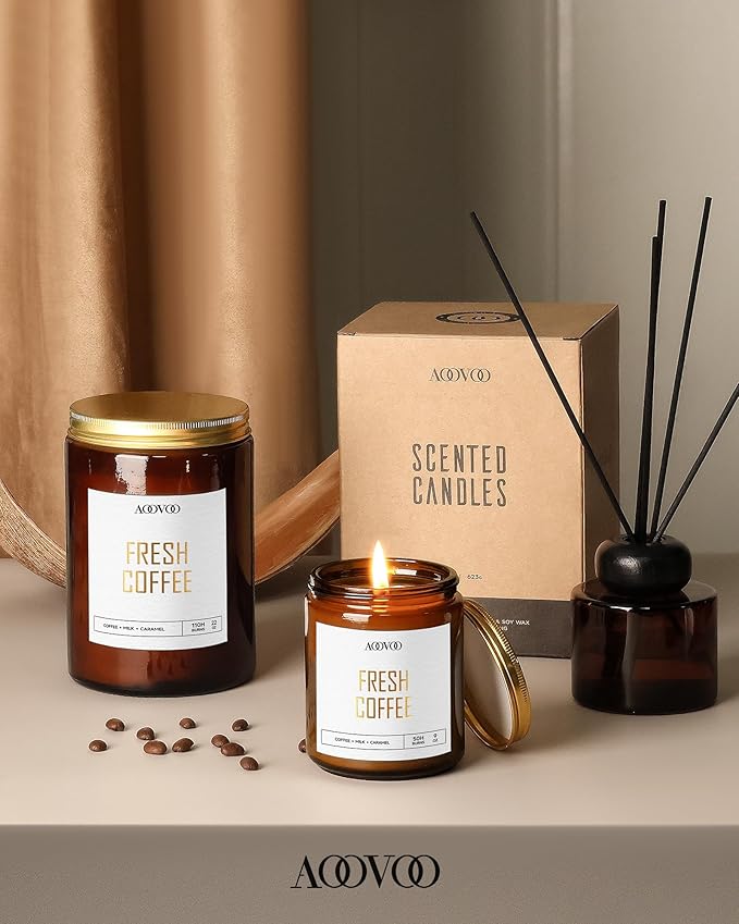 AOOVOO Fresh Coffee Candles - 9 oz Scented Candles - Image 6