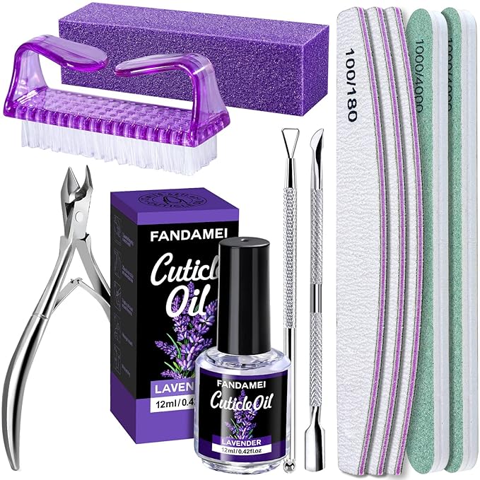 FANDAMEI Nail Files and Buffers, Nail Cuticle Remover Kit by FANDAMEI