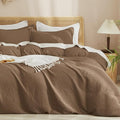 PHF Waffle Duvet Cover Set Twin/Twin XL Size, No Snagging Soft Luxury Textured by PHF