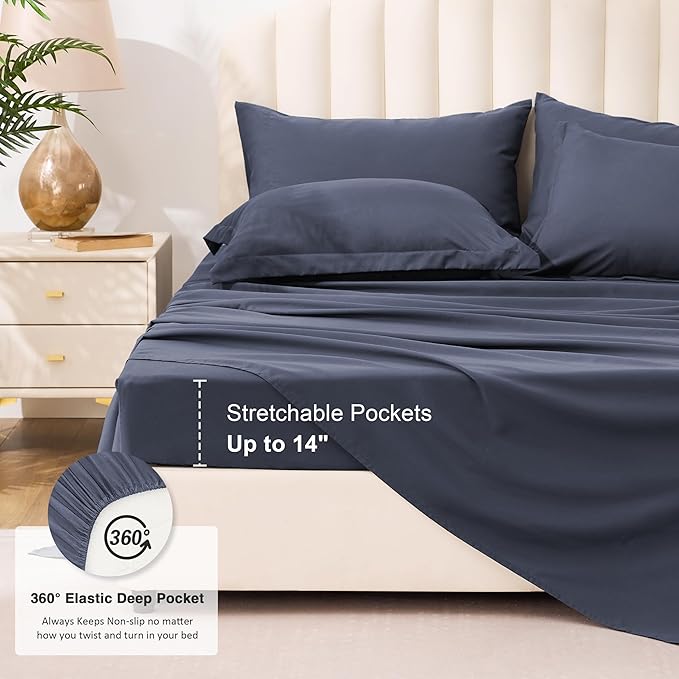 Love's cabin Full Comforter Set Indigo Blue, 7 Pieces Full Bed in a Bag - Image 6
