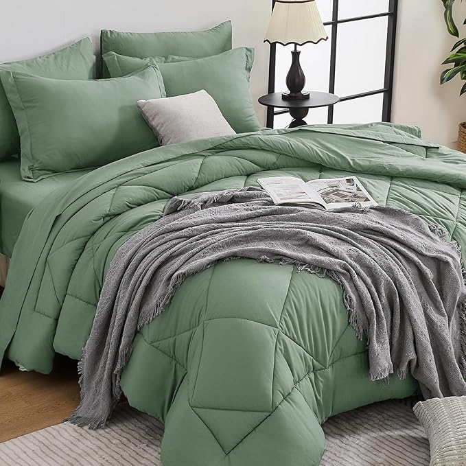 HEVUMYI Sage Green California King Comforter Set by HEVUMYI
