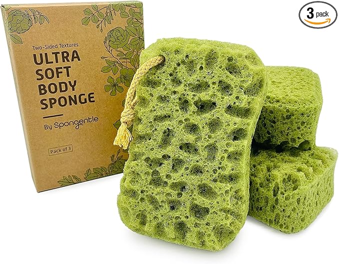 Spongentle Loofah Sponge for Shower and Bathing, Bath Sponge by SunliteSports
