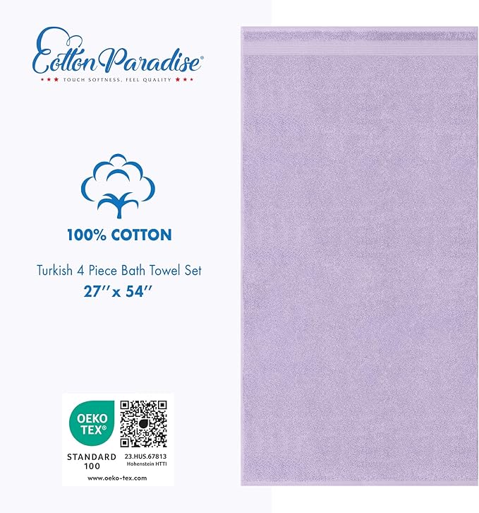 Cotton Paradise 4 Piece Turkish Bath Towels - Image 4