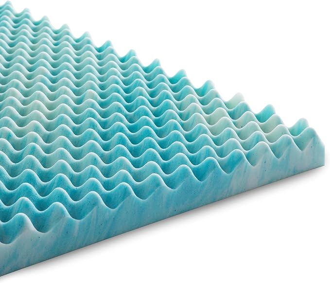 Linenspa 2 Inch Gel Memory Foam Mattress Topper – Egg Crate Style, Reversible - Image 9