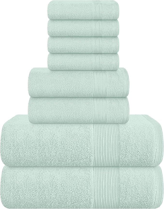 Belizzi Home 8 Piece Towel Set 100% Ring Spun Cotton, 2 Bath Towels 27x54 by Unknown
