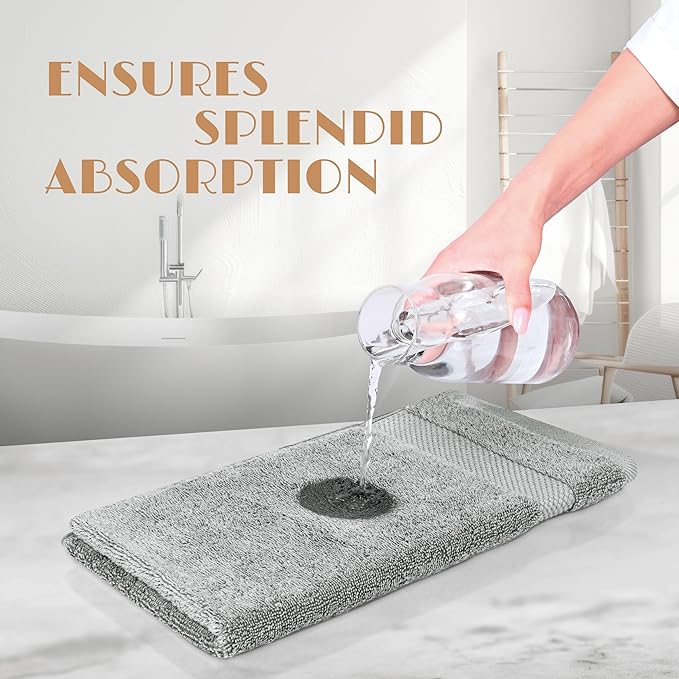 White Classic Light Gray Washcloths Set - Image 5