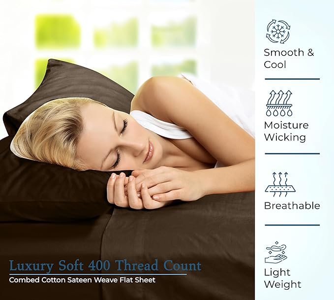 400 Thread Count 100% American Grown Cotton Flat Sheet - Image 5