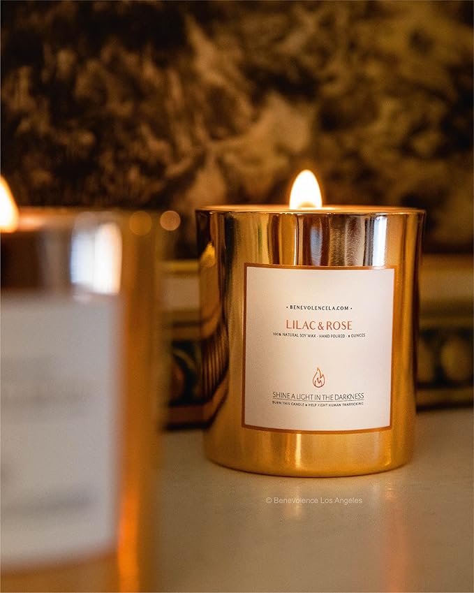 Benevolence LA Lilac & Rose Wood Wick Candles | Soy Christmas Scented Candles - Image 5