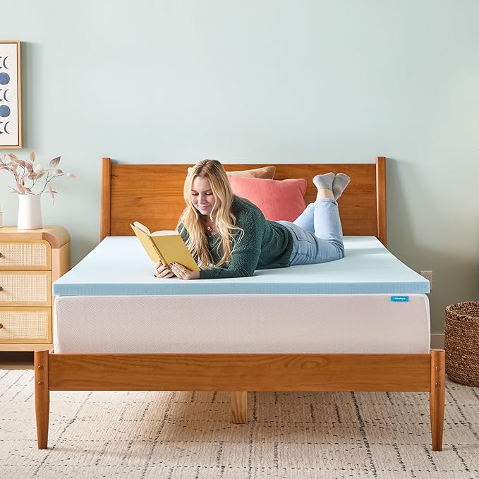 Linenspa Memory Foam Mattress Topper, Short Queen Size - Image 7