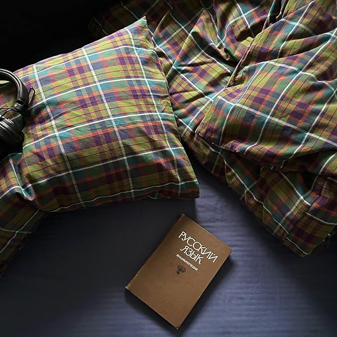 mixinni Buffalo Plaid Duvet Cover Set Twin Size - Image 6