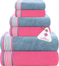 CASA COPENHAGEN He & She 6Pcs 100% Egyptian Cotton Large Designer Towels Gift by CASACOPENHAGEN