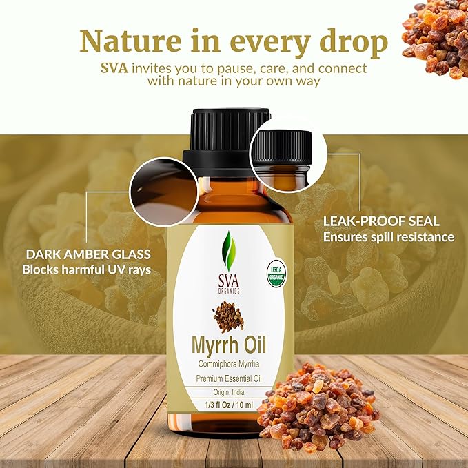 SVA Myrrh Essential Oil Organic – 1/3 Fl Oz – 100% Natural Organic Myrrh Oil - Image 7