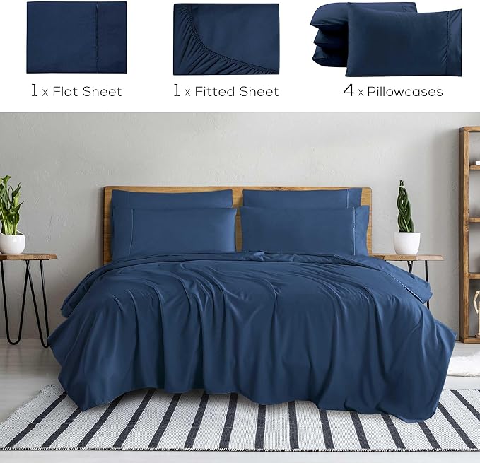 Mueller Ultratemp King Size Sheets Set, Super Soft 1800, 6 Piece, Deep Pocket - Image 2