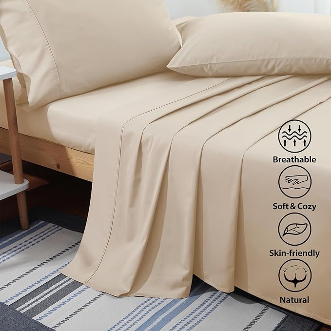 Flat Sheet Only 2 Pack, Queen Size 400 Thread Count 100% Egyptian Cotton Flat - Image 3