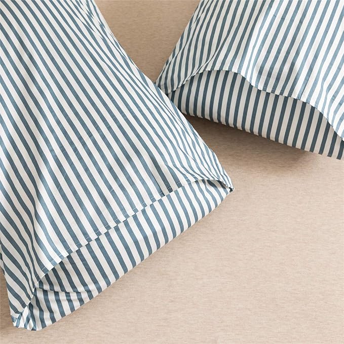 JELLYMONI 100% Natural Cotton 2pcs Striped Duvet Cover Sets, - Image 8