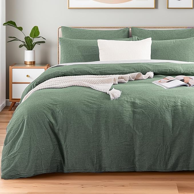 NEXHOME PRO Duvet Cover Full 100% Washed Cotton, Organic Natural Linen Like by NEXHOMEPRO