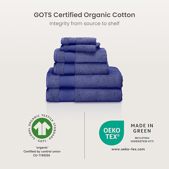 BIOWEAVES 100% Organic Cotton Bath Sheet Set of 2 | Soft Oversized Bath Towels - Image 8
