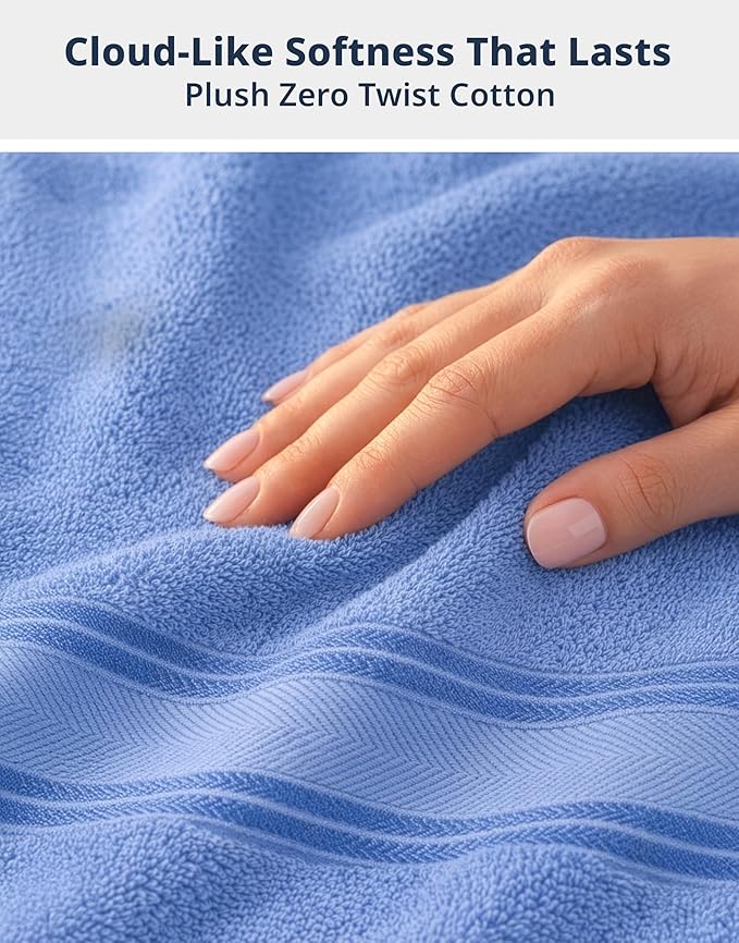 LANE LINEN Bathroom Towels Set of 18 – Zero Twist, 100% Mercerized Cotton Towel - Image 4