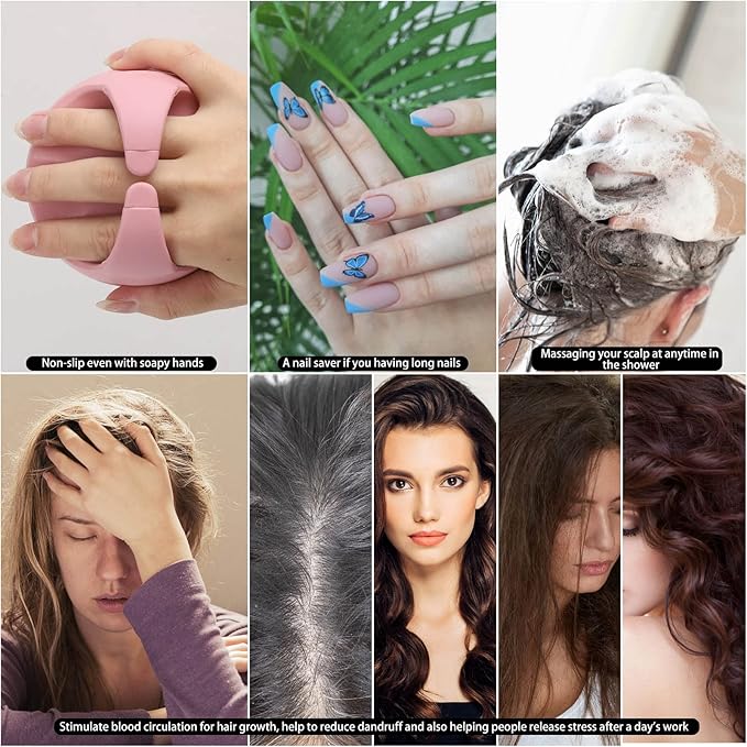 Silicone Scalp Massager Shampoo Brush Hair Scrubber Scalp Brush - Image 5