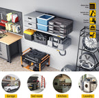 2Pack 1.64x4ft Adjustable Metal Garage Wall Shelving Heavy Duty Garage Storage Shelf Wall Mounted White