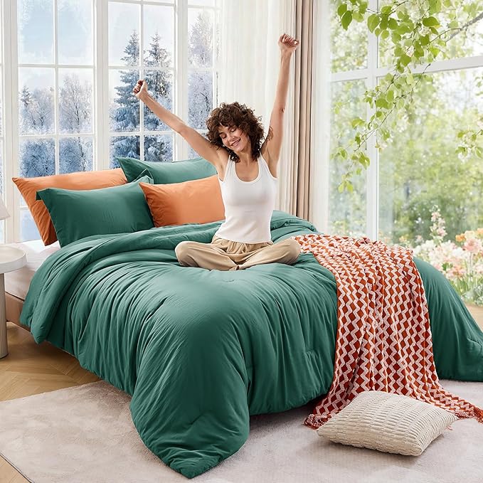 MUXHOMO King Size Comforter Set, All Season Ultra Soft Down Alternative Bedding - Image 4