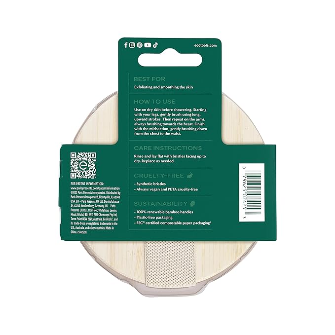 EcoTools Dry Body Brush, for Post Shower & Bath Skincare Routine, Removes Dirt - Image 14