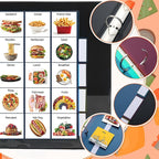 Communication Book Bulk 162 Laminate Icon Picture Cards with 5 Multicolor Dividers 1 Sentence Strip for Autism Vocabulary Language Speech Articulation Learning Supplies(Real)