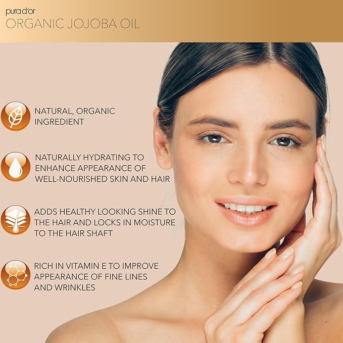 PURA D'OR 4 Oz Organic Jojoba Oil - Image 2