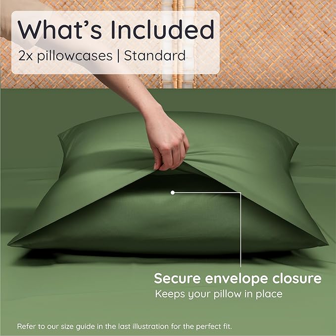 Bambaw 100% Viscose Derived from Bamboo Pillowcases Standard Size – Set of 2 - Image 2