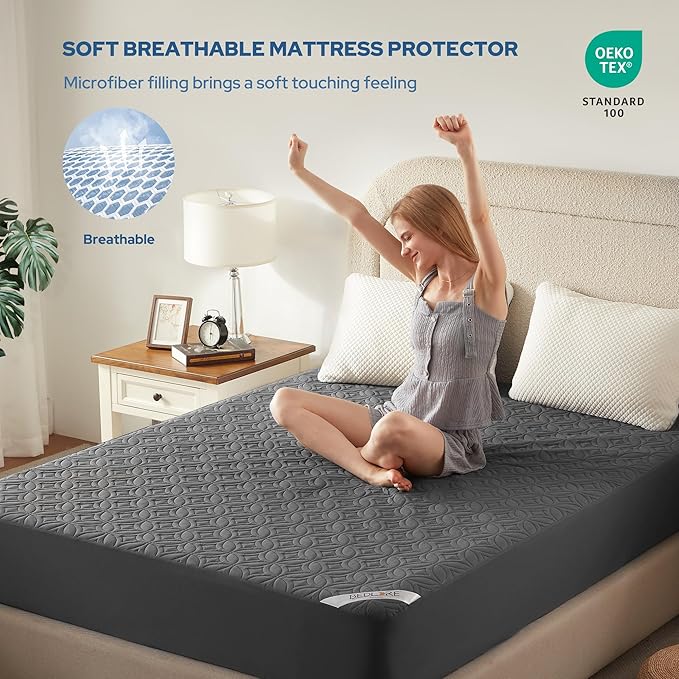 BEDLORE Waterproof Mattress Protector, Queen Size Mattress Pad Noiseless - Image 3