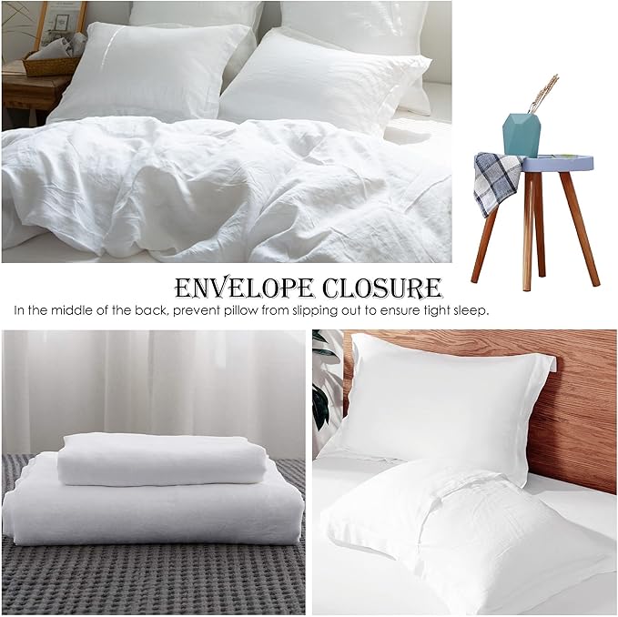 Simple&Opulence 100% Linen Duvet Cover Set 3pcs Basic Style Natural French - Image 4