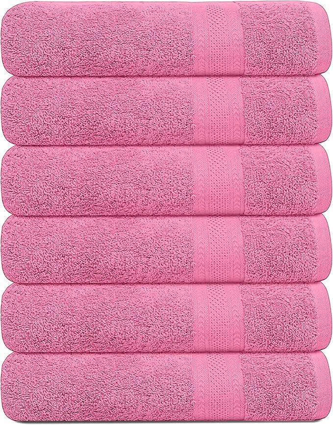 KAHAF COLLECTION 100% Cotton Bath Towels, 24x48 Pack of 6 Towels, Quick Dry by KAHAF+COLLECTION