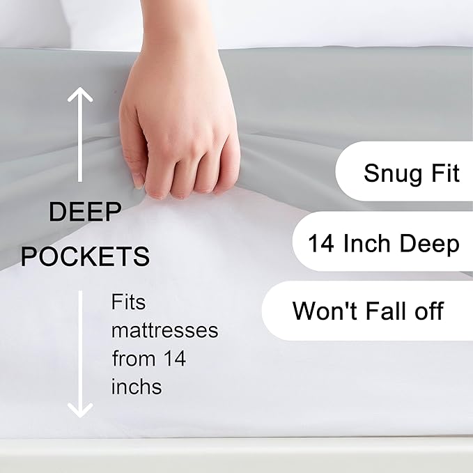 Hotella 100% Microfiber Twin Size Fitted Sheet Only, Ultra Soft Hotel Quality - Image 2