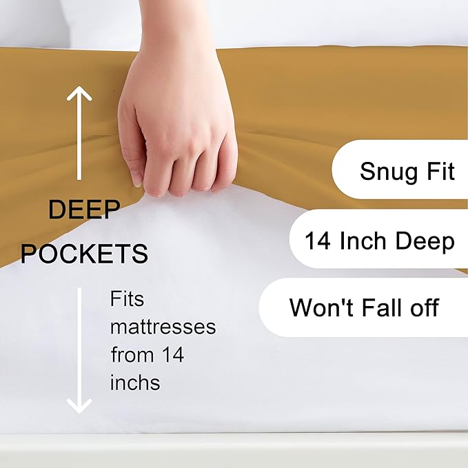 Hotella 100% Microfiber Full Size Fitted Sheet Only, Machine Washable and - Image 2